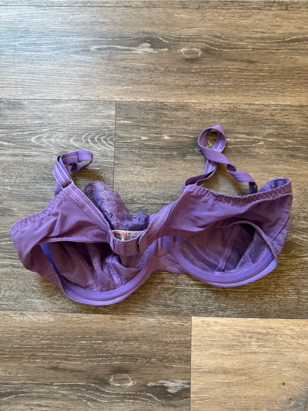 Panache Lavender Lace Underwire Bra - Light Purple Sz 38DD - Picture 3 of 4